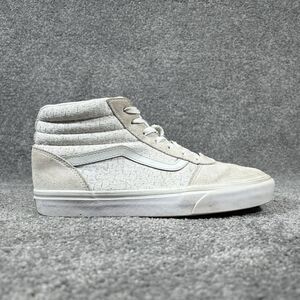 Vans Ward Hi Women’s Size 9.5 Gray Beige High-Top Athletic Skate Shoes Used